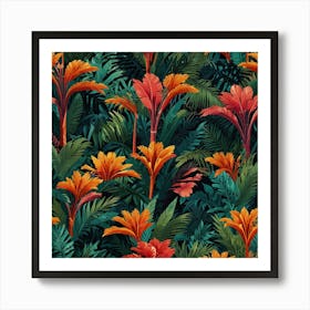 Seamless Tropical Pattern Poster