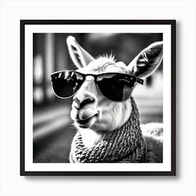 Llama Wearing Sunglasses 2 Art Print