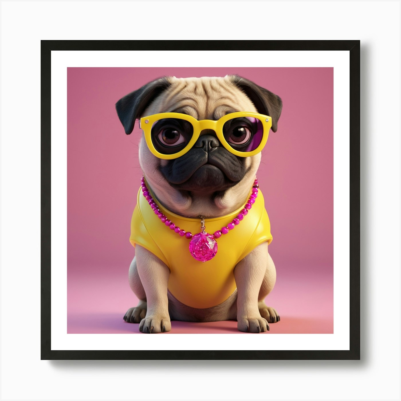 Pug with sunglasses. stock image. Image of macro, creature - 17800653