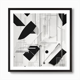 Abstract Black And White Painting Art Print