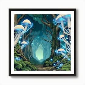 Mystical Mushroom Forest 8 Art Print