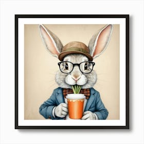 Rabbit In Glasses 3 Art Print