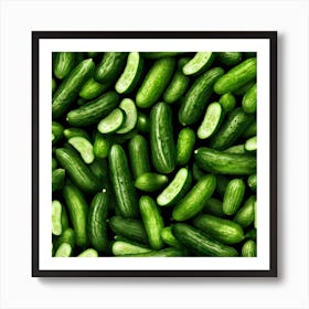 Background Of Cucumbers Art Print