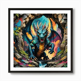 Dragon In The Cave Art Print