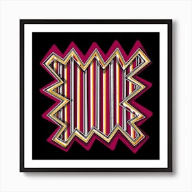 Modern Abstract Egyptian Pop Art Design with Trending Colors Pink And Yellow Art Print