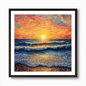 Sunset At The Beach 8 Art Print