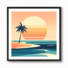 Sunset On The Beach 1 Art Print