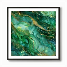 Abstract Emerald Green Art Print