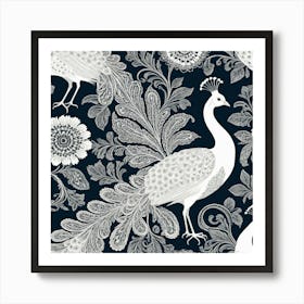 Peacocks 1 Art Print