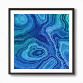 Blue Agate Texture 08 Art Print