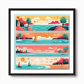 Set Of Banners Art Print