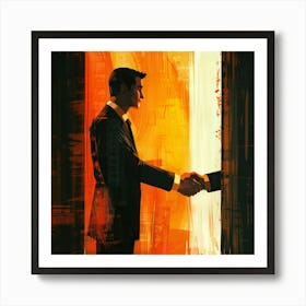 Man Shaking Hands With Another Man Art Print