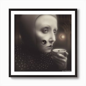 Woman Drinking Tea Art Print