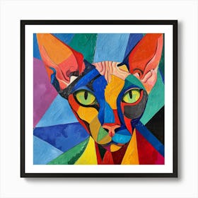 Kisha2849 Picasso Style Hairless Cat No Negative Space Full Pag 98a122b0 8120 40ca B698 Fb82a525e6a3 Art Print