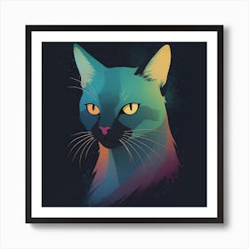 Rainbow Cat Art Print