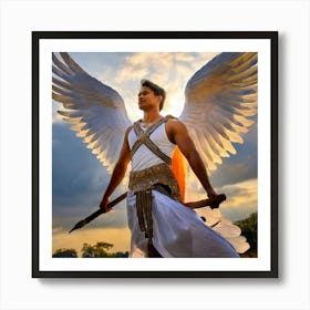 Angel With Sword Art Print