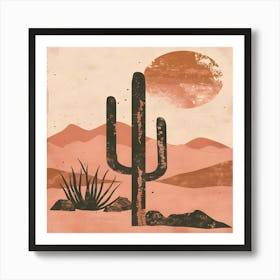 Cactus In The Desert Art Print