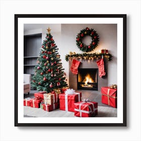 Christmas Tree In Living Room 2 Art Print