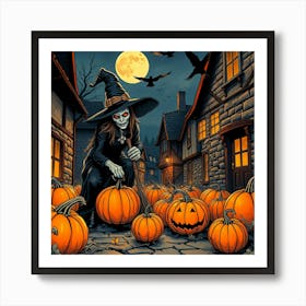 Halloween Pumpkin Witch - Diverse Art Illustration 5 Affiche