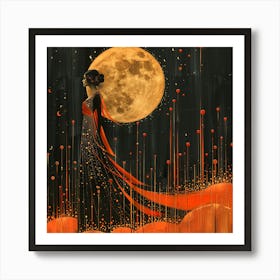 Woman In The Moonlight - city wall art, colorful wall art, home decor, minimal art, modern wall art, wall art, wall decoration, wall print colourful wall art, decor wall art, digital art, digital art download, interior wall art, downloadable art, eclectic wall, fantasy wall art, home decoration, home decor wall, printable art, printable wall art, wall art prints, artistic expression, contemporary, modern art print, Art Print