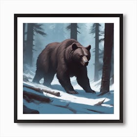 Bear In The Woods 24 Art Print