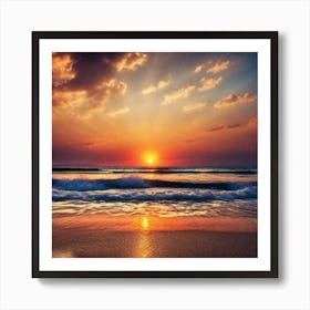 Sunset On The Beach 222 Art Print