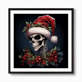 Christmas Skeleton 1 Art Print