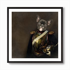 French Bulldog In Uniform Art Print