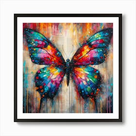 Colourful Modern Abstract Butterfly v2 Art Print