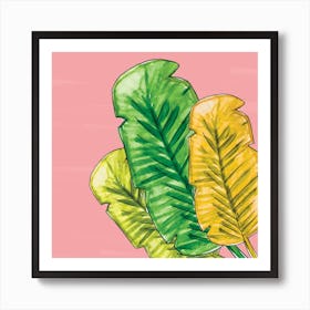 Watercolor Tropical Leaves Art Print