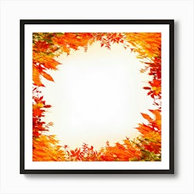 Autumn Themed Frame Embracing The Bright Sunlit Hues Of Fall Foliage Intricately Woven Design Of (5) Art Print