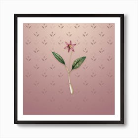 Vintage Erythronium Botanical on Dusty Pink Pattern n.0396 Art Print
