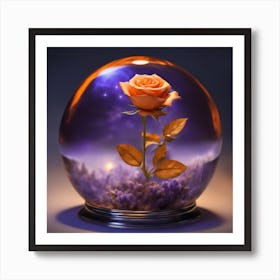 Rose In A Glass Ball Art Print