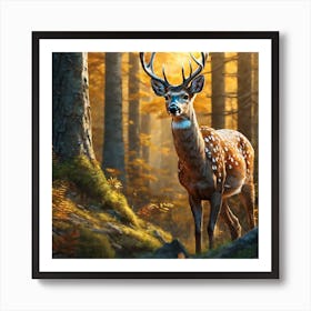 Deer In The Forest 161 Art Print