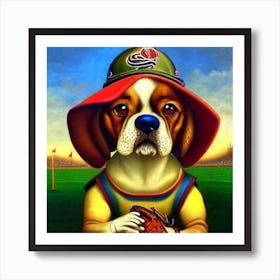 Baseball Dog 1 Art Print