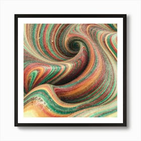 Close-up of colorful wave of tangled paint abstract art 11 Art Print