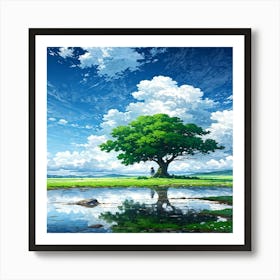 Tree In The Water Art Print