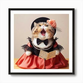 Cat In A Dress 6 Art Print