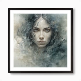 Woman With Dark Hair Art Print