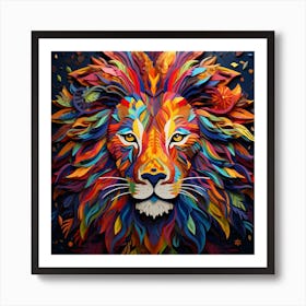 Colorful Lion 7 Art Print