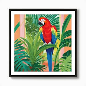 David Hockney Style: Parrot in Palm House Series 2 Art Print