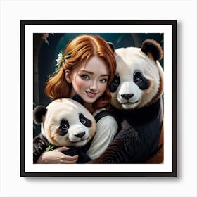 Panda Bears Art Print