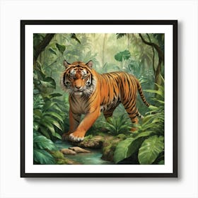 Tiger In The Jungle Art Print 3 Art Print