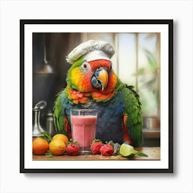 Chef Parrot 1 Art Print