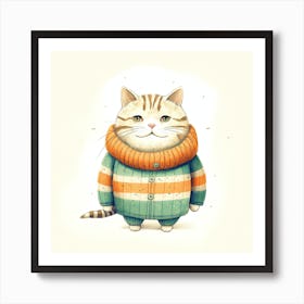 Cute Cat In Sweater 3 Art Print