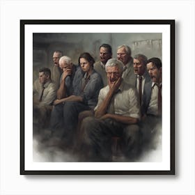 Group Of Men In Suits Art Print