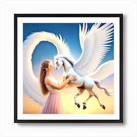 Angel And Horse Art Print