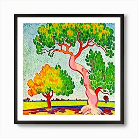 Two Trees In A Field Art Print