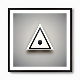 Black And White Triangle Icon Vector Illustration Art Print