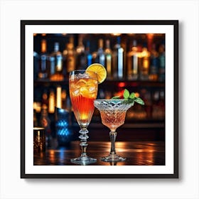 Cocktail At The Bar 1 Art Print